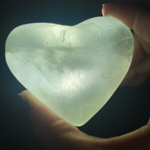 Glowy Flourite heart crystal stone